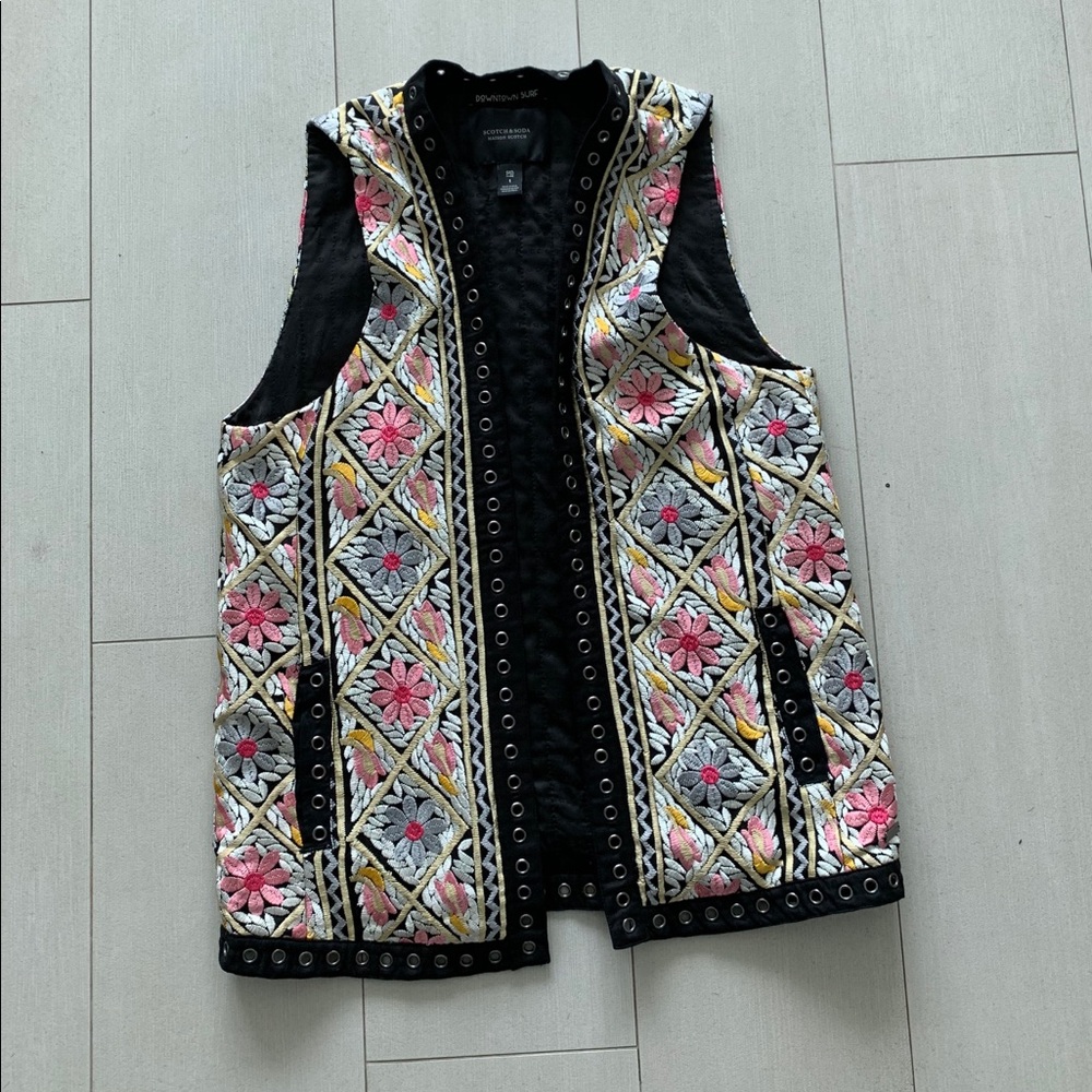 SCOTCH & SODA EMBROIDERED VEST JACKET GILET